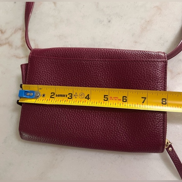 Kate Spade Chester Street Avie Burgundy Leather Crossbody Bag with Tassel Pebble - Picture 11 of 11